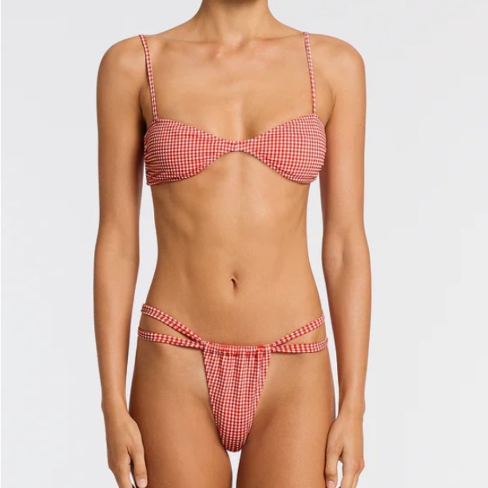 Triangl Swimwear - LOTI PRON RED GINGHAM BIKINI SET